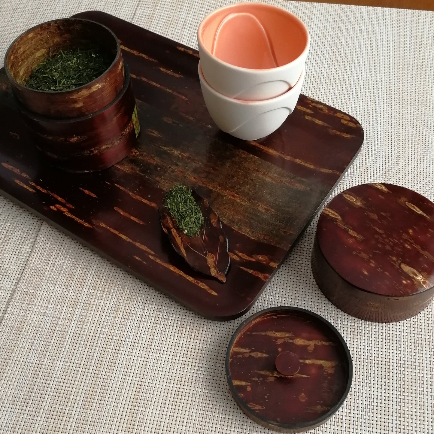 茶筒 総皮 無地